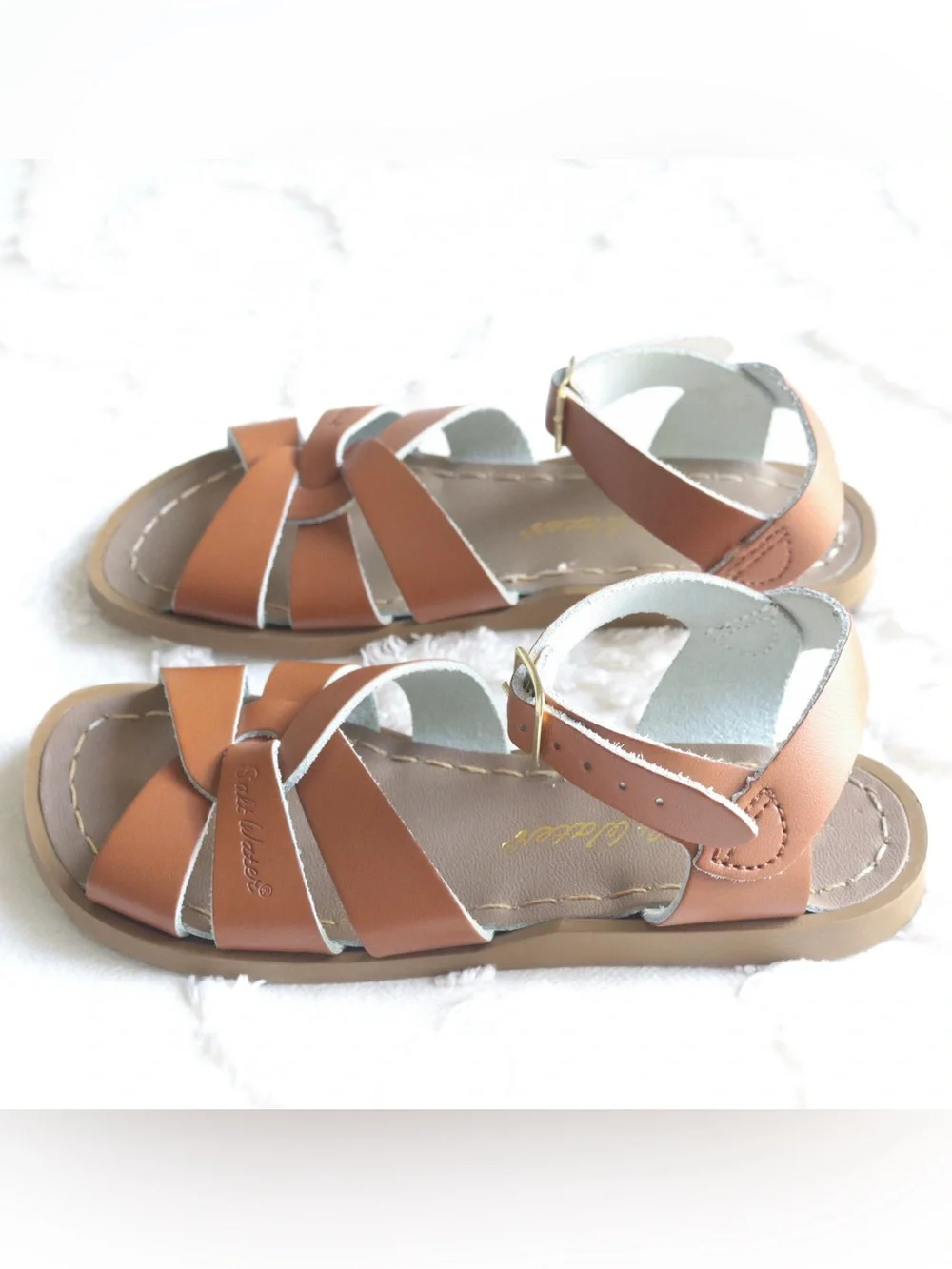 Salt Water Sandals by Hoy | Leather Ankle Strap Original Sandals Kids Size 13 - Picture 5 of 15